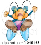 Royalty Free RF Clip Art Illustration Of A Pissed Bug