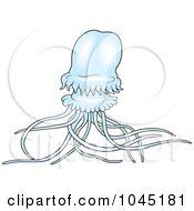 Royalty Free RF Clip Art Illustration Of A Blue Jellyfish 1