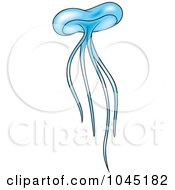 Poster, Art Print Of Blue Jellyfish - 3