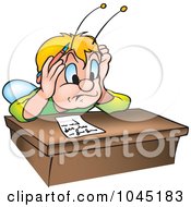 Poster, Art Print Of Beetle Stressing Over A Letter On A Desk