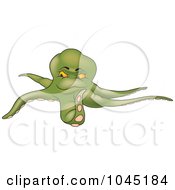 Poster, Art Print Of Green Octopus - 1