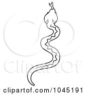 Royalty Free RF Clip Art Illustration Of A Black And White Outline Of A Snake by dero