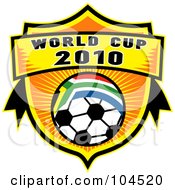 World Cup 2010 Soccer Ball Shield With A South African Flag