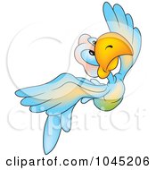 Royalty Free RF Clip Art Illustration Of A Flying Parrot 2