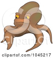 Royalty Free RF Clip Art Illustration Of A Brown Octopus by dero