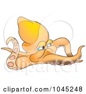 Royalty Free RF Clip Art Illustration Of An Orange Octopus by dero