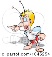 Royalty Free RF Clip Art Illustration Of A Beetle Pointing Angrily