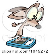 Royalty Free RF Clip Art Illustration Of A Cartoon Chihuahua On A Scale by toonaday