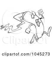 Royalty Free RF Clip Art Illustration Of A Cartoon Black And White Outline Design Of A Burning Cigar