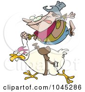 Poster, Art Print Of Cartoon Cowboy Riding A Chicken