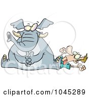 Royalty Free RF Clip Art Illustration Of A Cartoon Elephant Sitting On A Mans Chest