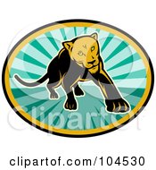 Royalty Free RF Clipart Illustration Of A Stalking Lion Logo