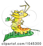 Poster, Art Print Of Cartoon Caterpillar Munching On A Leaf