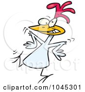 Royalty Free RF Clip Art Illustration Of A Cartoon Chicken Dancing