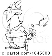 Royalty Free RF Clip Art Illustration Of A Cartoon Black And White Outline Design Of A Chicken Head