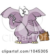 Poster, Art Print Of Cartoon Elephant Talking On A Cell Phone