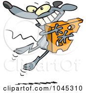 Royalty Free RF Clip Art Illustration Of A Cartoon Happy Mouse Hugging Cheese by toonaday