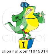 Poster, Art Print Of Cartoon Champion Alligator Swimmer