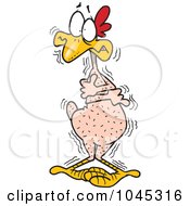 Royalty Free RF Clip Art Illustration Of A Cartoon Cold Featherless Chicken by toonaday