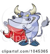 Royalty Free RF Clip Art Illustration Of A Cartoon Bull Waving A Cape