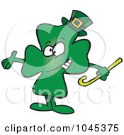 Royalty Free RF Clip Art Illustration Of A Cartoon Presenting St Patricks Day Clover by toonaday
