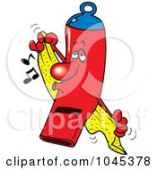 Royalty Free RF Clip Art Illustration Of A Cartoon Clean Whistle Towel Drying