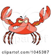 Royalty Free RF Clip Art Illustration Of A Cartoon Tough Crab by toonaday