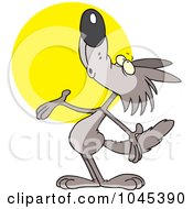 Royalty Free RF Clip Art Illustration Of A Cartoon Coyote Howling