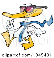Royalty Free RF Clip Art Illustration Of A Cartoon Cool Duck by toonaday