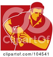 Royalty Free RF Clipart Illustration Of A Red Running Rugby Logo