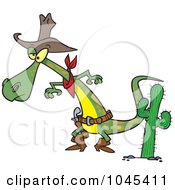 Poster, Art Print Of Cartoon Cowboy Lizard Ready To Draw His Gug