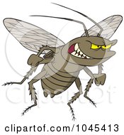 Royalty Free RF Clip Art Illustration Of A Cartoon Evil Cockroach by toonaday