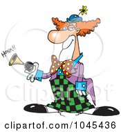 Poster, Art Print Of Cartoon Party Clown Honking A Horn