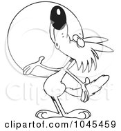 Royalty Free RF Clip Art Illustration Of A Cartoon Black And White Outline Design Of A Coyote Howling by toonaday