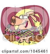 Royalty Free RF Clip Art Illustration Of A Cartoon Comedian Pig by toonaday