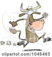 Poster, Art Print Of Cartoon Running Cow