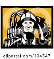 Poster, Art Print Of Yellow And Black Factory Worker Logo