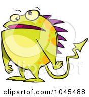 Poster, Art Print Of Cartoon Monster With Spikes