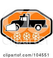 Poster, Art Print Of Black And Orange Snow Plow Logo