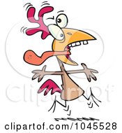 Royalty Free RF Clip Art Illustration Of A Cartoon Crazy Rooster by toonaday