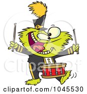 Cartoon Monster Banging A Drum