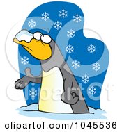 Poster, Art Print Of Cartoon Penguin In The Snow