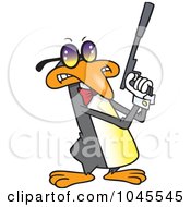 Royalty Free RF Clip Art Illustration Of A Cartoon Penguin Agent by toonaday