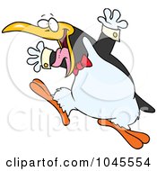 Royalty Free RF Clip Art Illustration Of A Cartoon Happy Penguin Wearing A Bow by toonaday