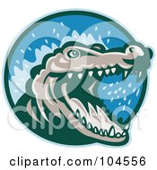 Royalty Free RF Clipart Illustration Of A Snapping Crocodile Logo