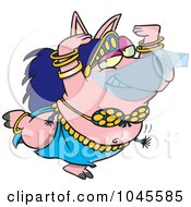 Poster, Art Print Of Cartoon Belly Dancing Pig