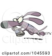 Royalty Free RF Clip Art Illustration Of A Cartoon Pressured Dog Carrying A Newspaper