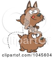 Royalty Free RF Clip Art Illustration Of Cartoon Dogs Leaping Over Each Other