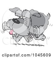 Royalty Free RF Clip Art Illustration Of A Cartoon Schnauzer Dog Fetching A Newspaper by toonaday