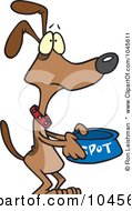 Cartoon Hungry Dog Pleading For Food